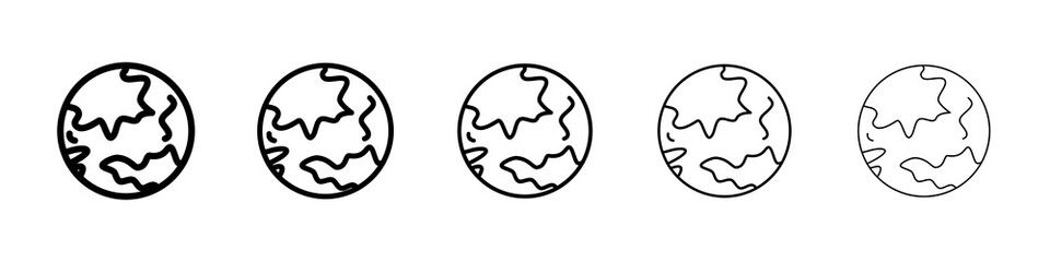World icon graphic set. trendy stroke line style