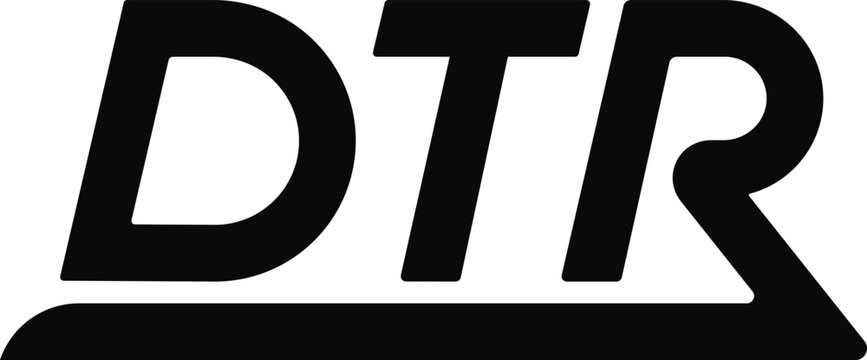 Bold, dynamic DTR monogram with sleek italic letters and a powerful swoosh, evoking speed, precision, and performance for motorsports and automotive tech.