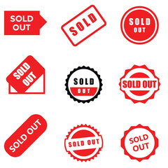 Premium Sold Out Vector Icons. Ecommerce Sold Out Icon Pack, 9  Sold Out Labels, Mega Bundle for Shopify, WooCommerce & Amazon Sellers.