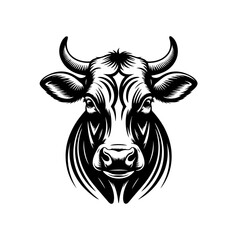 Naklejka premium cow head vector