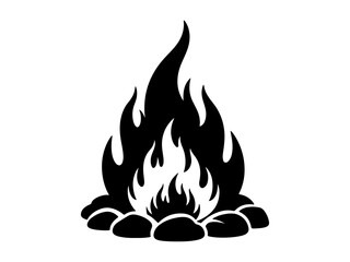 fire flames on white