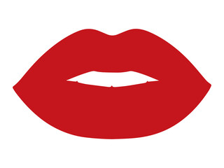 red lips isolated on white background