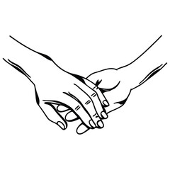 Fototapeta premium Intertwined Fingers Line Art Symbolizing Unity and Support