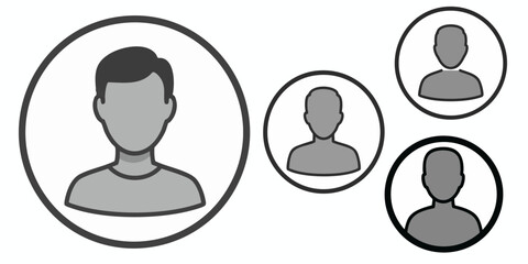Flat Design Character Set for Profile Use