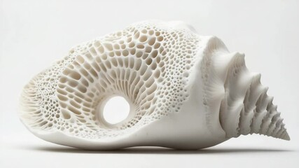 Intricate Porcelaine Shell Sculpture - Powered by Adobe
