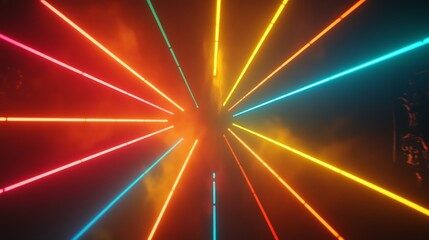 Vivid Neon Rays Radiate
