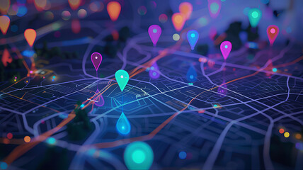 Tracking pulsing transmitting gps signal on digital map digital technology interconnectedness network 