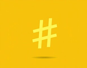 Obraz premium Yellow hashtag symbol on a gold background