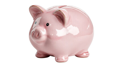 Obraz premium A charming, pink piggy bank, a classic symbol of saving and financial security on black.