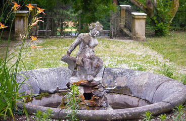 fountain with the boy of the Manor House Gutenbüchel, Sostanj, Slovenia