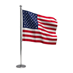 Obraz premium An American flag on a white or transparent background. 4th July, 4th of July, Independence Day of America