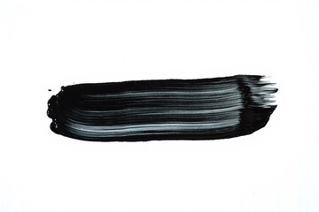 Fototapeta premium Abstract black brushstroke on white background artistic graphic design element modern aesthetic