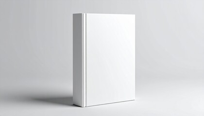 Minimalist image of a blank white book standing upright representing storytelling, knowledge, creativity or a placeholder for your content or branding