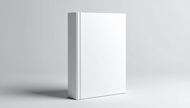 Minimalist image of a blank white book standing upright representing storytelling, knowledge, creativity or a placeholder for your content or branding