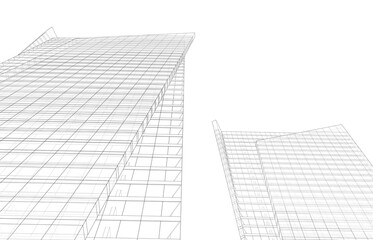 Fototapeta premium modern office building isolated on white