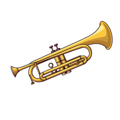 Obraz premium Golden Trumpet Musical Instrument Isolated Icon for Professional Use