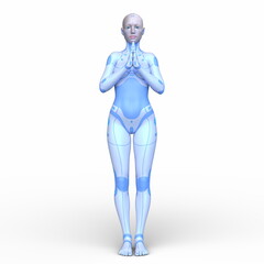 女性サイボーグ　3DCGレンダリング