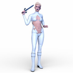 女性剣士　3DCGレンダリング