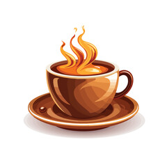 Obraz premium Hot Cup of Coffee Icon Vector Illustration for Professional Designs