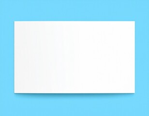 Fototapeta premium Blank A4 photorealistic landscape brochure mockup on light blue background.