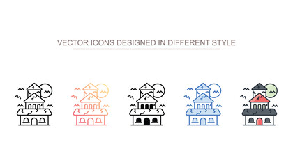 Haunted Houses icon design with white background stock illustration