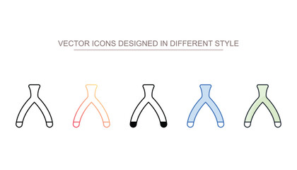 Wishbones icon design with white background stock illustration