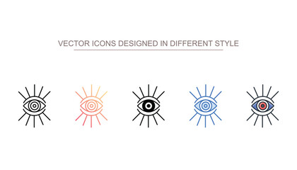 Evil Eye icon design with white background stock illustration