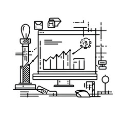 Professional Project Icon Design Marketing Illustration for Business Presentations