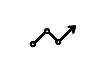 Simple black line graph icon with an upward arrow indicating growth