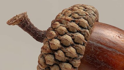 Close-up acorn isolated on a transparent background - Powered by Adobe