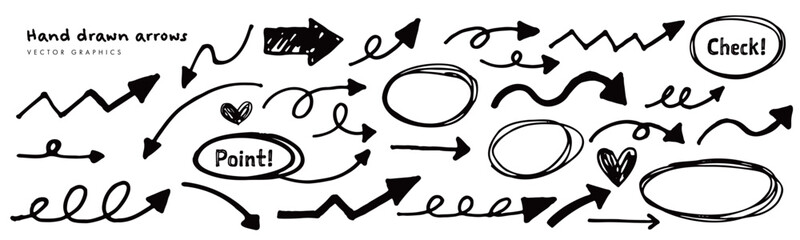 ラフでかわいい矢印素材パック