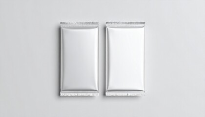 Blank silver chocolate bar foil wrap mockup, gray background
