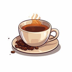 Obraz premium Refreshment concept with isolated coffee cup icon in a modern flat style design