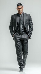 Obraz premium Confident Indian American Businessman Professional Portrait Studio Shot