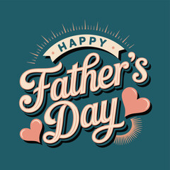 Happy Father's Day Typography Vector Text and Clipart