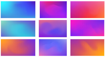 Fototapeta premium Set of colorful gradient mesh backgrounds for design