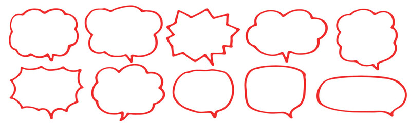 フリーハンドのふきだし素材