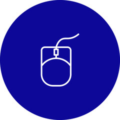 Mouse Vector Line Blue Circle Icon Design