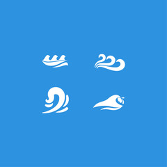 Water waves Icon set flat vector design