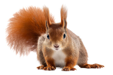 Obraz premium Adorable Red Squirrel Close-Up Photo of a Fluffy-Tailed Rodent