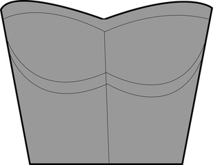 Title: Gray Sweetheart Neckline Corset Fashion Illustration