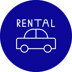 Car Rental Vector Line Black Circle Icon Design