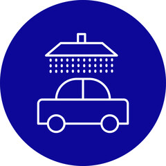 Car Wash Vector Line Black Circle Icon Design