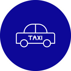 Taxi Vector Line Black Circle Icon Design