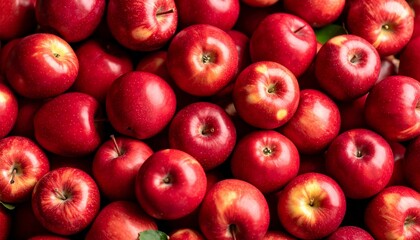 Red apples background. Fresh ripe red apples as background, top view