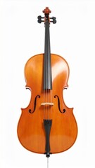 Beautiful cello isolated on white. Classic musical instrument. Violin isolated