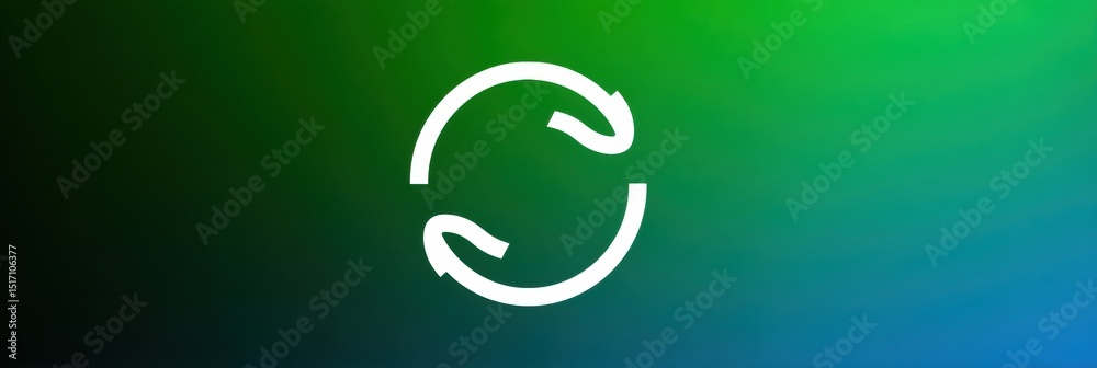 Aufkleber Endlessly Spinning Refresh Icon on a Smooth Gradient Background Representing Continuous Updates and Data Refresh Cycles