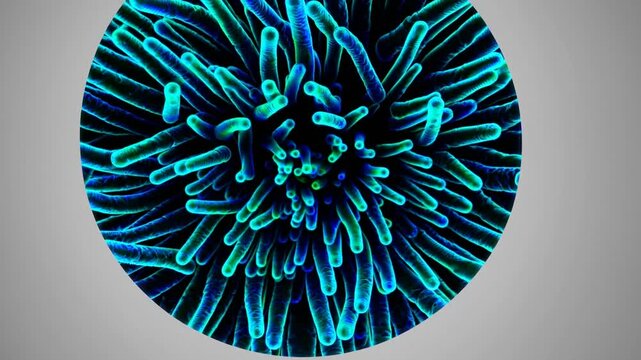 Anthrax Bacteria Under Microscope with Scientific Detail.
