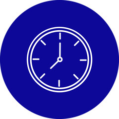 Alarm  Vector Line Blue Circle Icon Design