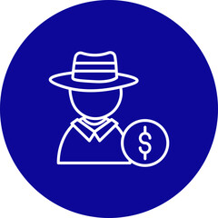 Steal  Vector Line Blue Circle Icon Design